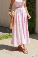 Saia Midi Feminina Revanche Dafne ROSA CLARO