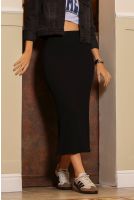 Saia Midi Canelada Com Fenda Costas Feminino Revanche Mépsila PRETO