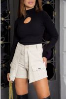 Shorts Cargo Com Aba Feminina Revanche Ferkane AREIA