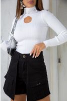 Shorts Cargo Com Aba Feminina Revanche Ferkane PRETO