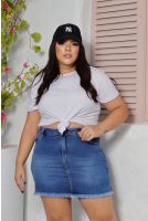 T-Shirt Básica Curvy Feminina Revanche Anshan BRANCO