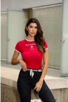 Camiseta Estampada Feminina Revanche Maritsa VERMELHO