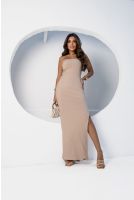 Vestido Longo Com Fenda Tomara Que Caia Feminino Revanche Siliana AREIA