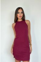 Vestido canelado feminino Revanche Vanini VINHO