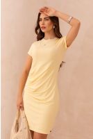 Vestido Curto Com Pregas Feminina Revanche Sêxtias AMARELO CLARO