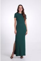 Vestido Longo com Bolsos e Fendas Laterais Revanche-VT.FEM.00055 VERDE PINHO