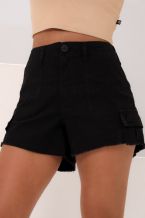 Shorts boyfriend preto top