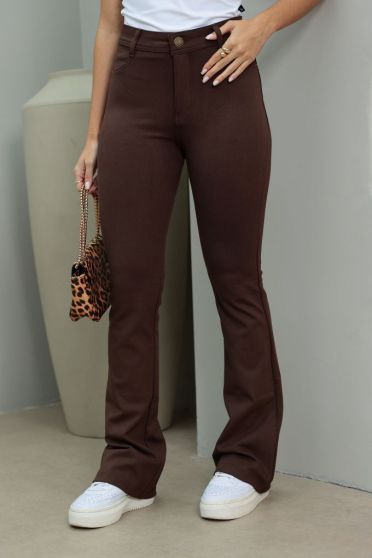 Calça Flare Bandagem Feminina Revanche Junia MARROM