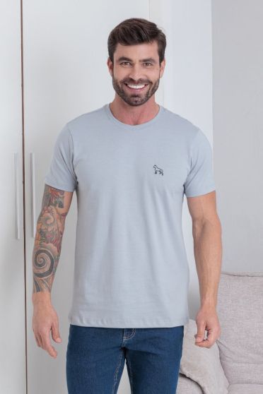 Camiseta Basica Masculino Revanche Foggia CINZA CLARO