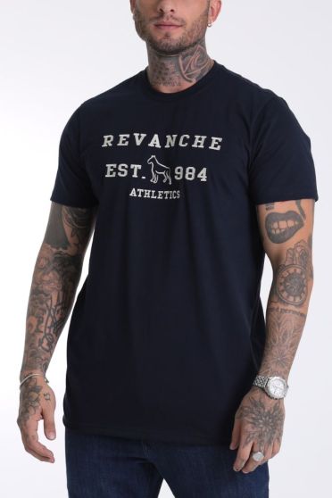 Camiseta Básica Bordada Masculino Revanche Tenes AZUL MARINHO ULTRA