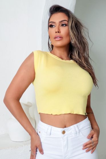 Blusa Tricot Regata Rem Breeze Feminina Revanche Autana AMARELO CLARO