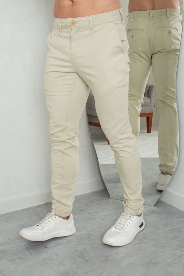 Calça Sarja Com Bolso Embutido Masculina Revanche Pernes AREIA