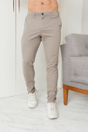 Calça Sarja Com Bolso Embutido Masculina Revanche Pernes CINZA