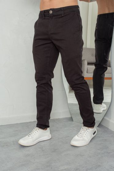 Calça Sarja Com Bolso Embutido Masculina Revanche Pernes PRETO