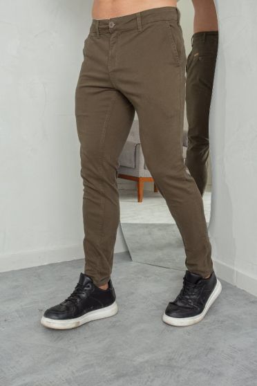 Calça Sarja Com Bolso Embutido Masculina Revanche Pernes VERDE