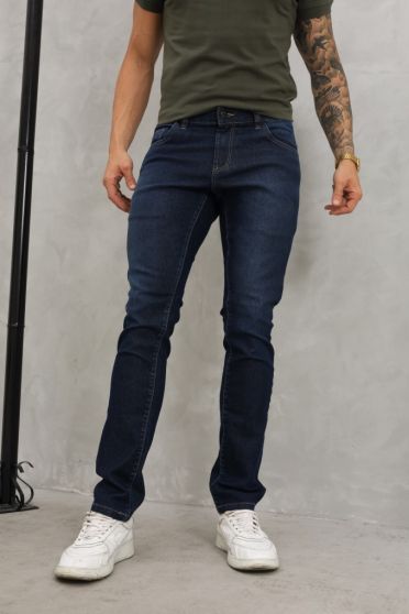 Calça Jeans Com Elástico Personalizado No Cós Masculina Revanche Monfero Azul