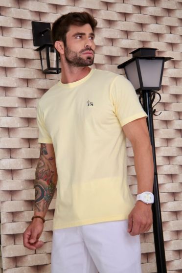 Camiseta Basica Masculino Revanche Foggia AMARELO CLARO