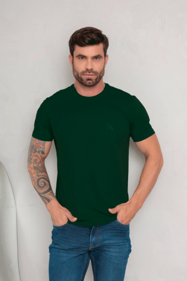 Camiseta Basica Masculino Revanche Foggia VERDE ESCURO