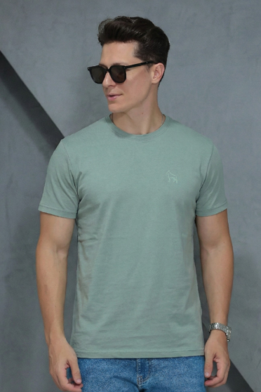 Camiseta Basica Manga Curta Masculino Revanche Chuy VERDE MEDIO