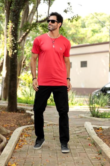 Camiseta Basica Masculino Revanche Foggia VERMELHO