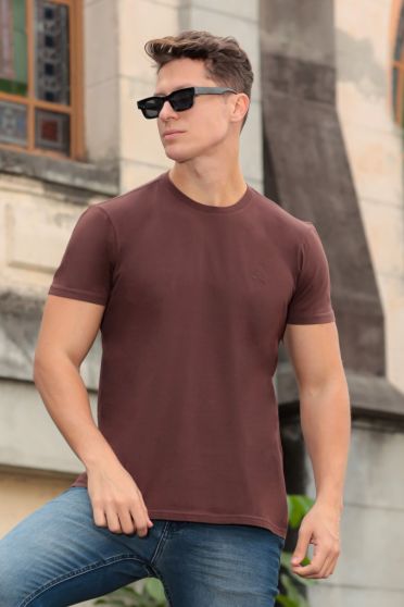 Camiseta Masculina Revanche Leandre MARROM TERRA