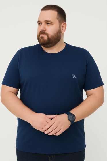 Camiseta Bordada Plus Size Masculina Revanche Medina AZUL MARINHO ULTRA