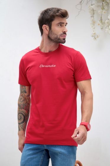Camiseta Estampada Com Decote Careca Masculino Revanche Samsun BORDO