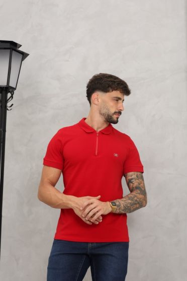 Camiseta Polo Com Zíper Masculino Revanche Friburgo BORDO