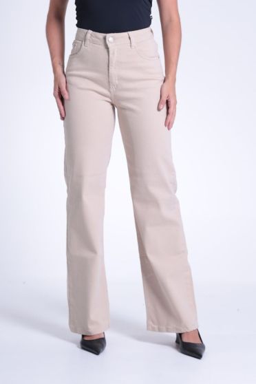 Calça Jeans Wide Leg Feminina Revanche Londrina AREIA