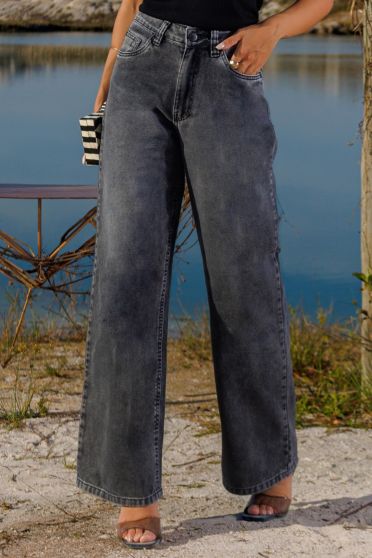 Calça Jeans Wide Leg Feminina Revanche Gameleira UNICA