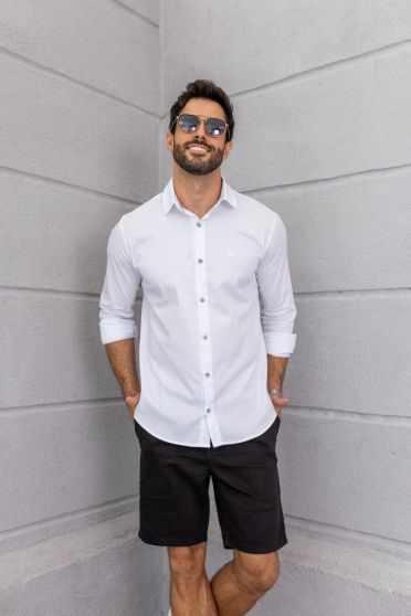 Camisa Tricoline Masculina Revanche Tobermory BRANCO