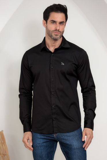 Camisa Tricoline Masculina Revanche Tobermory PRETO