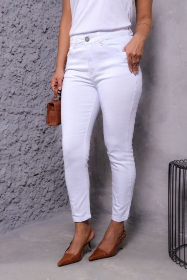 Calça Fit Barra Normal Feminino Revanche Dijon BRANCO