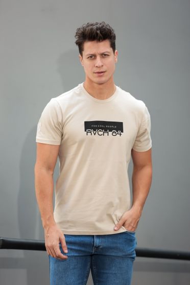 Camiseta Estampada Masculina Revanche Davos AREIA