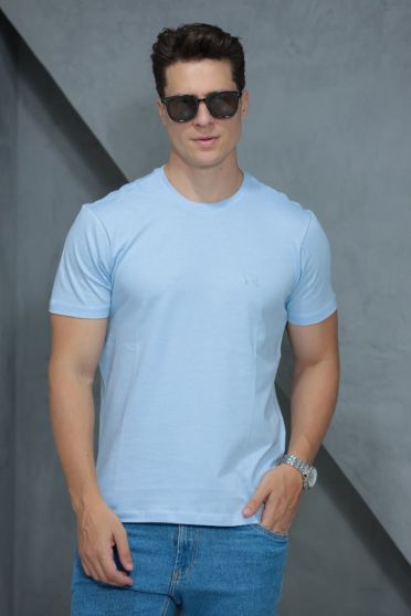 Camiseta Basica Manga Curta Masculino Revanche Foggiano AZUL BEBE