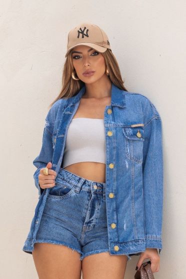 Jaqueta Jeans Oversized Feminina Revanche Mirandilla UNICA