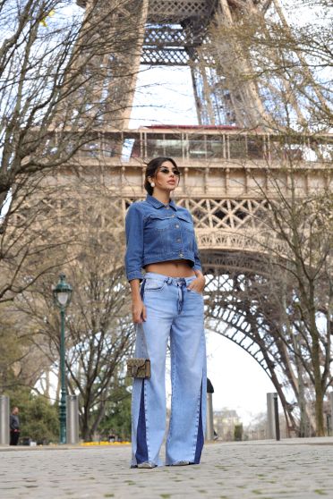 Jaqueta Jeans Cropped 3/4 Feminina Revanche Opidana UNICA