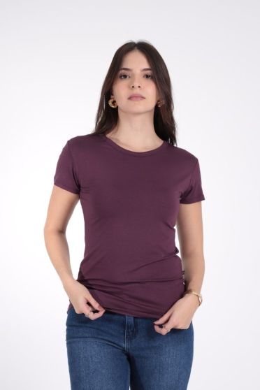 Blusa Baby Look Basica Feminina Revanche Fiji VINHO