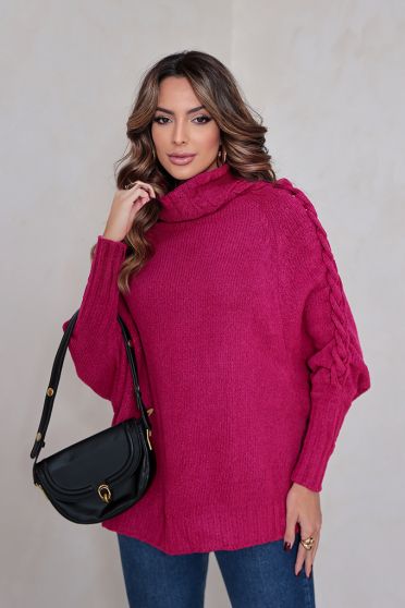 Blusa de Tricot Manga Raglan e Trançado Lateral Feminina Revanche Gourma PINK