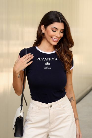 Camiseta Estampada Feminina Revanche Maritsa AZUL MARINHO ULTRA