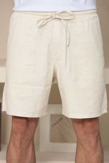 Bermuda Básica Cós Com Elástico Linen Blend Masculina Revanche Barbadillo Unica