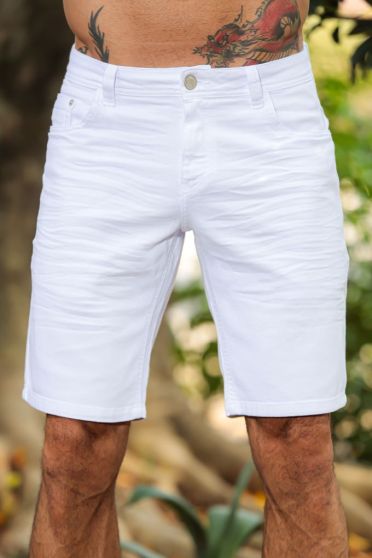 Bermuda Color Com Elastano Masculina Revanche Iconha BRANCO