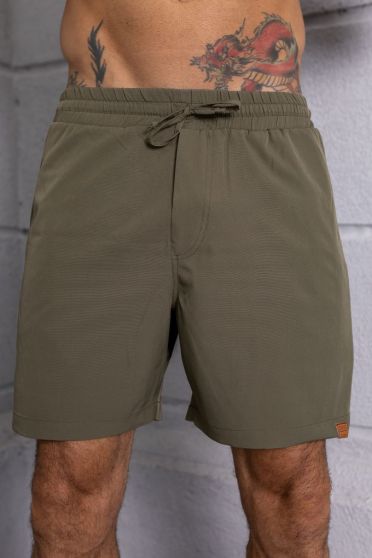 Bermuda D´Água Com Elastano Masculina Revanche Thoubal VERDE MILITAR