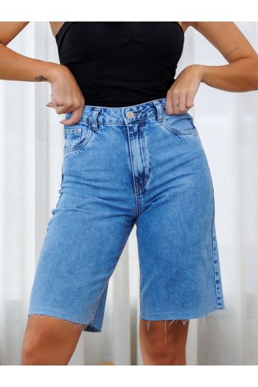 Bermuda Jeans Jorts Com Barra A Fio Feminina Revanche Amajari UNICA