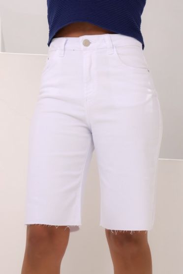 Bermuda Jorts Color Com Barra A Fio Feminina Revanche Macouria BRANCO