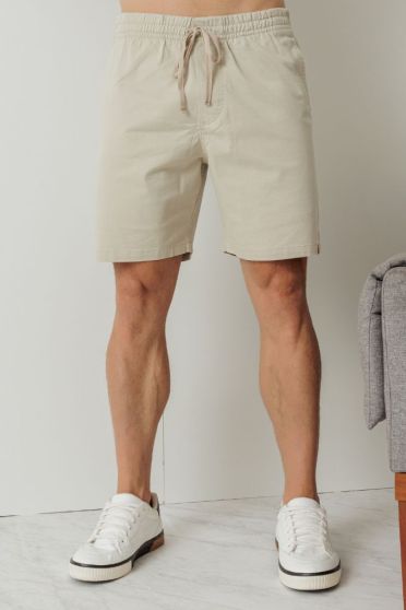 Bermuda Color Com Elástico Masculina Revanche Cúrubis AREIA