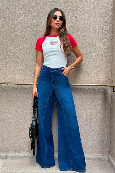 Blusa Cropped Raglan Feminina Revanche Glarus OFF WHITE - VERMELHO ESCARLATE