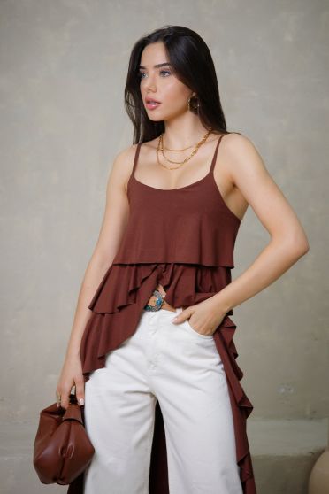 Blusa Boho Feminina Revanche Rocha  MARROM ESCURO