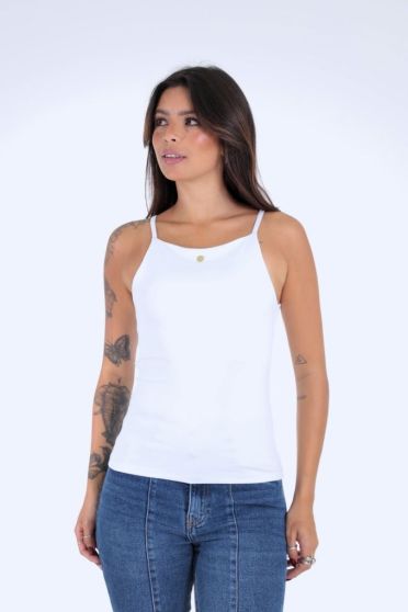 Blusa Alcinha Cavada Plaquinha Revanche - BL.FEM.00138 BRANCO