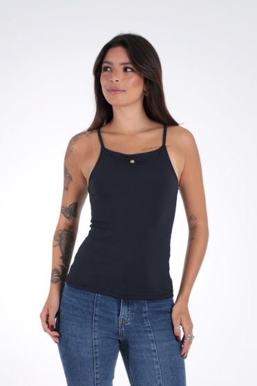 Blusa Alcinha Cavada Plaquinha Revanche - BL.FEM.00138 PRETO
